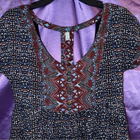 Free People XS Hippie Boho Top Aztec patterned - Picture 3 of 7